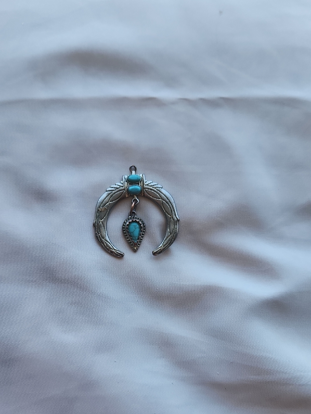Turquoise Teardrop Crescent Pendant - Women Jewelry